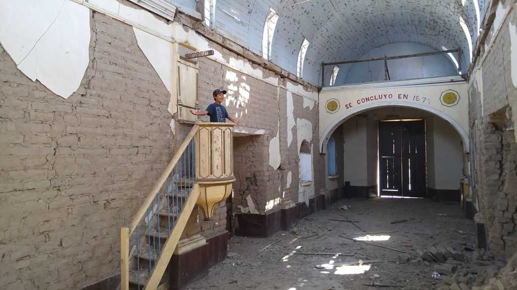 Earthquake destroyed church by mission